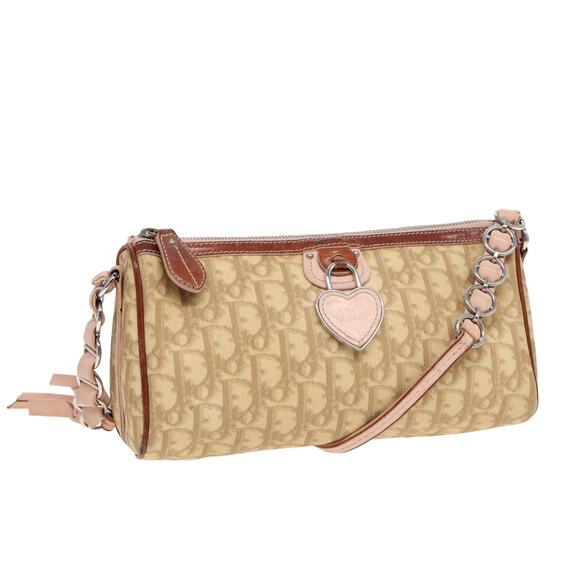DIOR Shoulder Bag Leather Beige Silver Pink - Picture 1 of 16